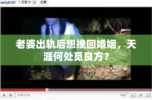 老婆出轨后想挽回婚姻，天涯何处觅良方？