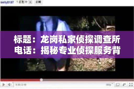 标题：龙岗私家侦探调查所电话：揭秘专业侦探服务背后的故事