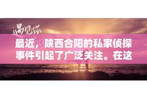 最近，陕西合阳的私家侦探事件引起了广泛关注。在这个信息爆炸的时代，隐私保护显得尤为重要。今天，我们就来聊聊这个事件，看看它背后的一些故事。