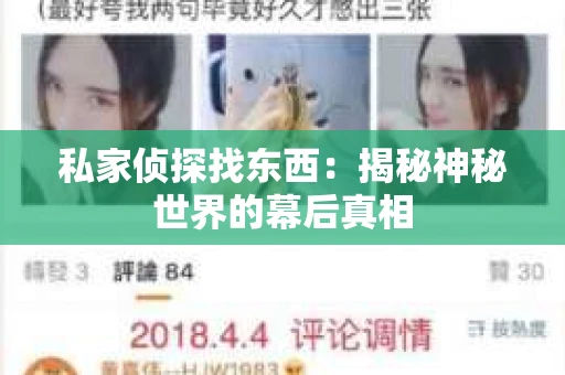 私家侦探找东西：揭秘神秘世界的幕后真相
