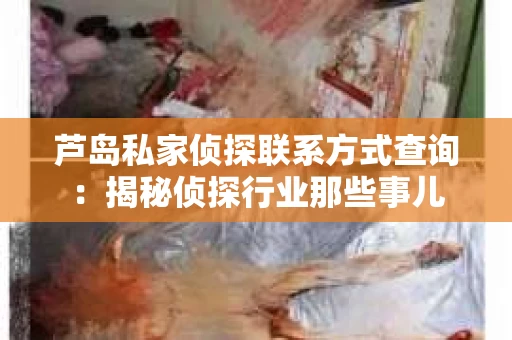 芦岛私家侦探联系方式查询：揭秘侦探行业那些事儿