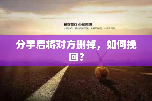 分手后将对方删掉，如何挽回？