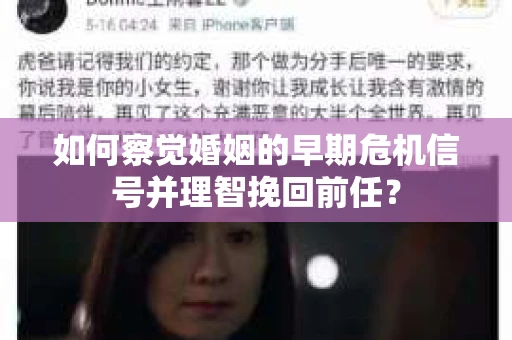 如何察觉婚姻的早期危机信号并理智挽回前任？