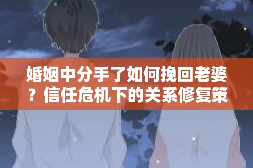 婚姻中分手了如何挽回老婆？信任危机下的关系修复策略